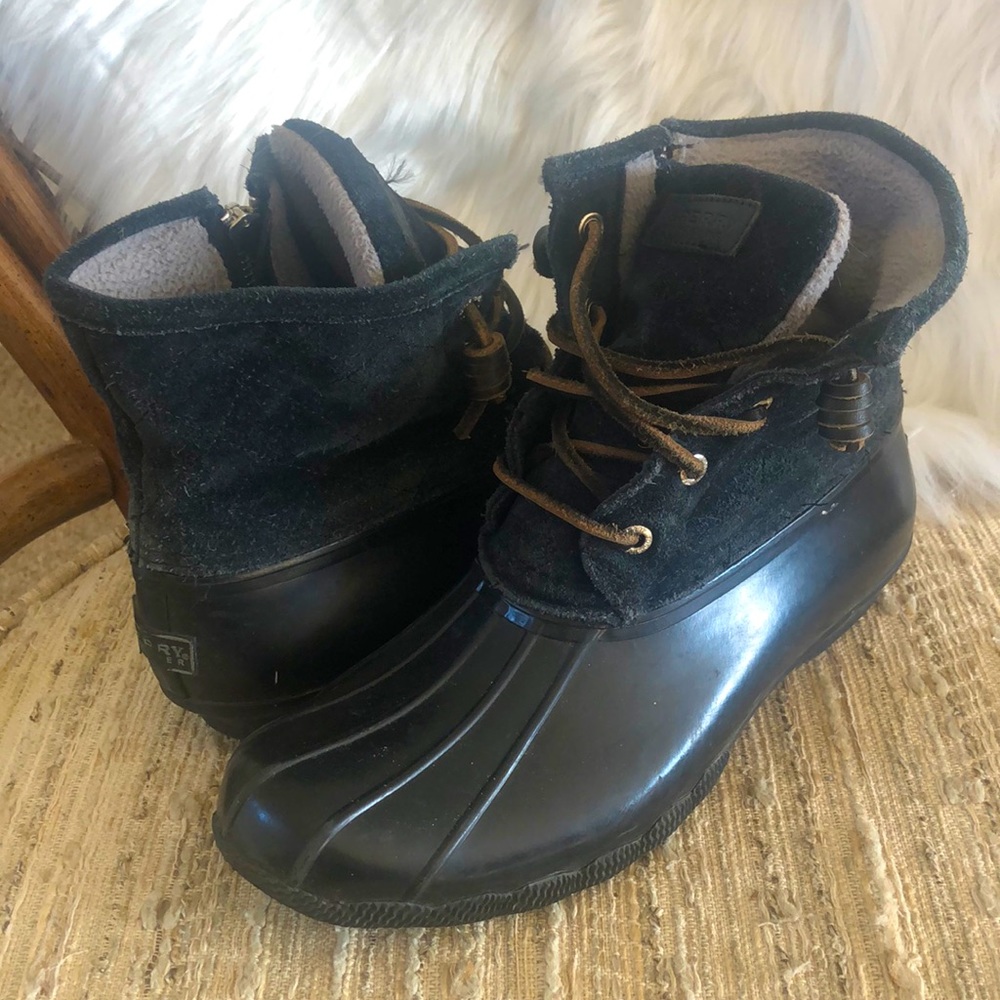 Sperry Saltwater Duck Boots Women's In Navy Sz 8.5
